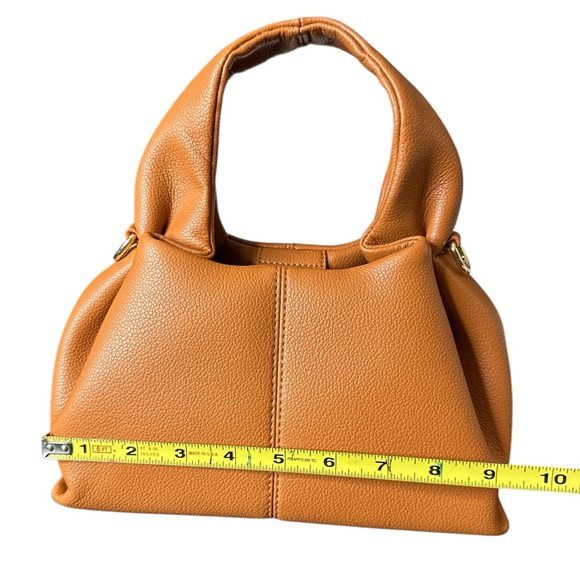 NEW Small Vinyl Bag with handle and crossbody strap. Carmel Color - Picture 9 of 10